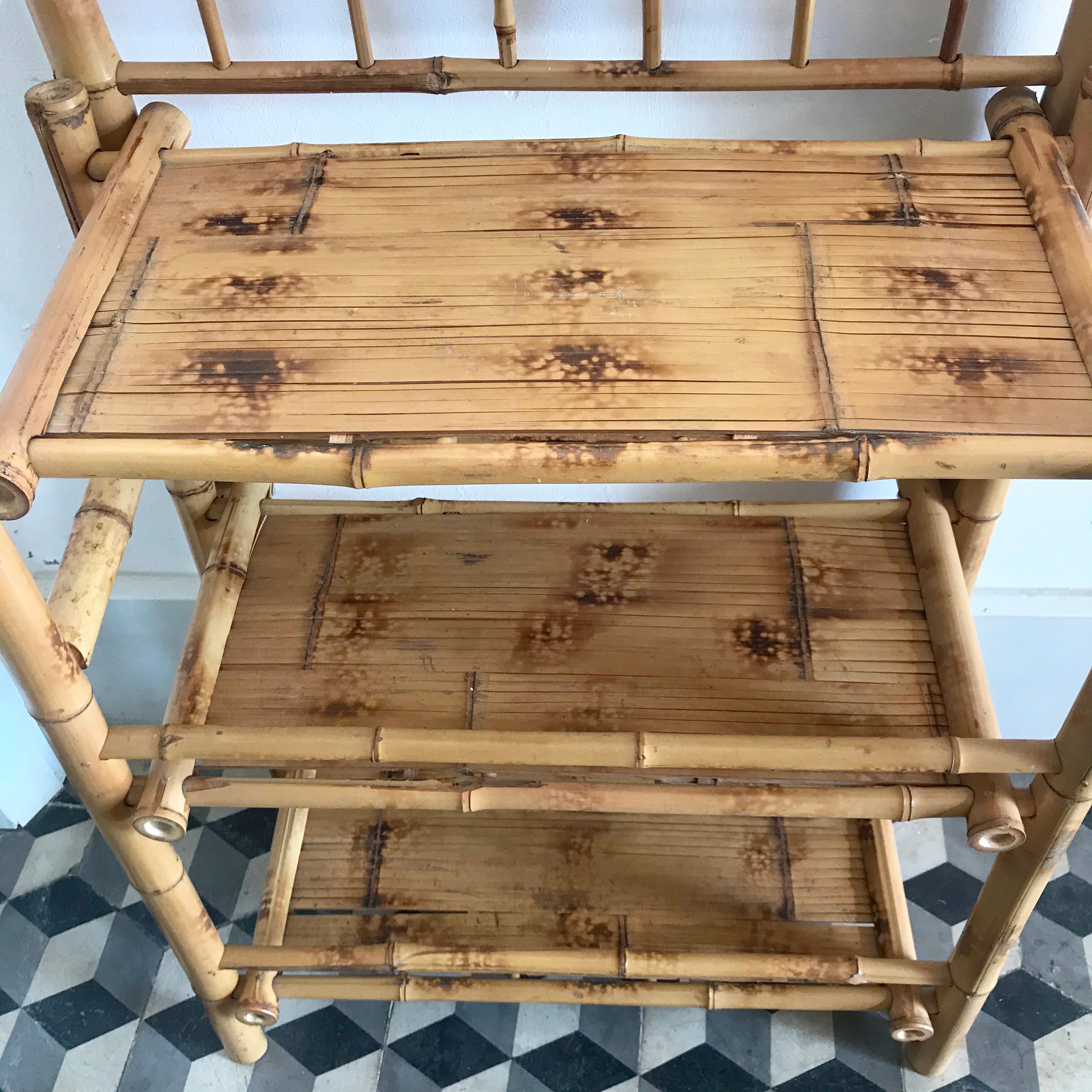 Folding bamboo shelf