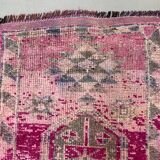 Vintage Turkish  Tribal Runner 355x90 cm veg dye wool rug tribal, handmade