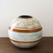 Vase boule céramique émaillée art déco signé