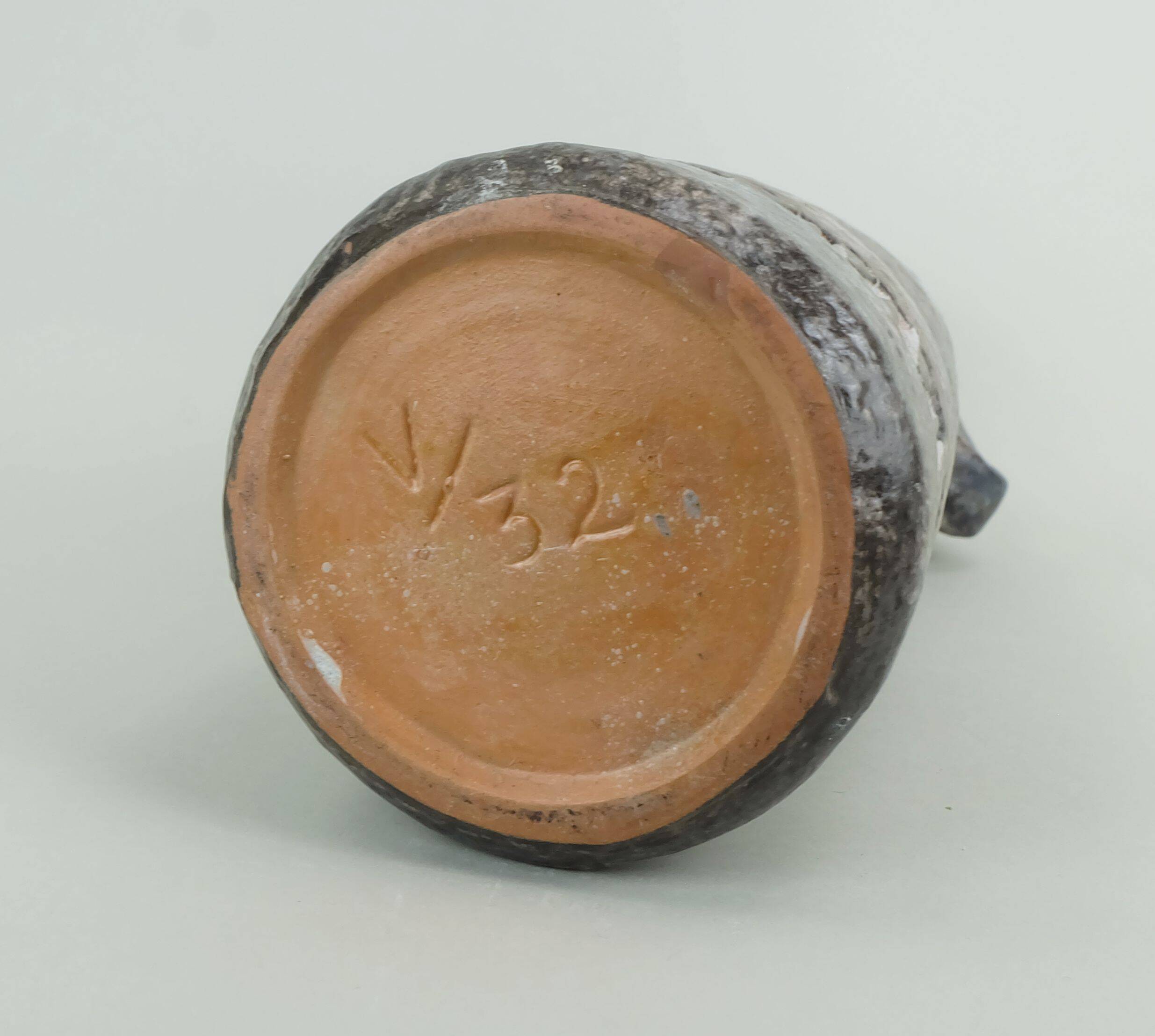 East german 1960s vase heissner keramik model v/32 relief pattern