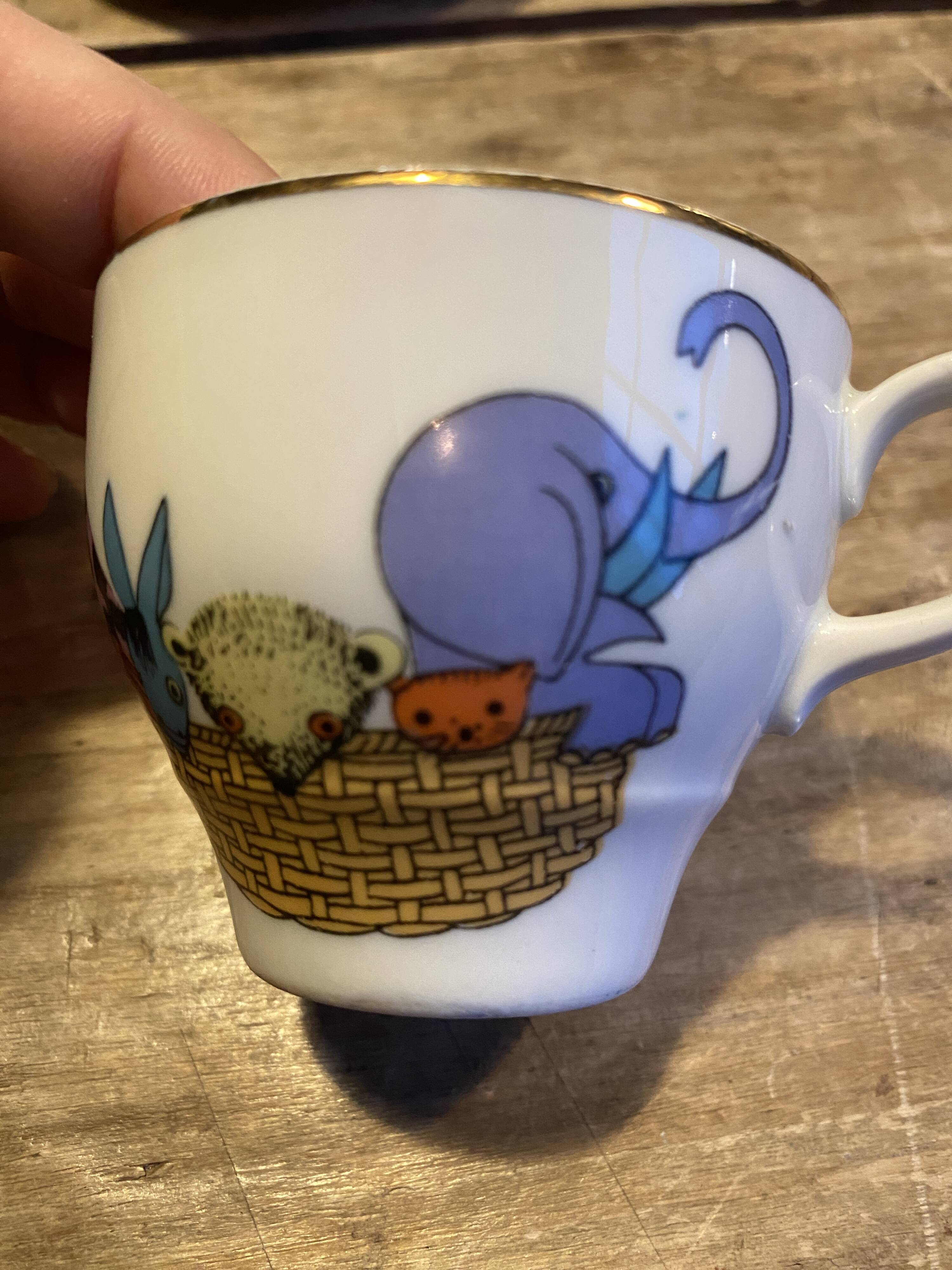 Old vintage porcelain tea set