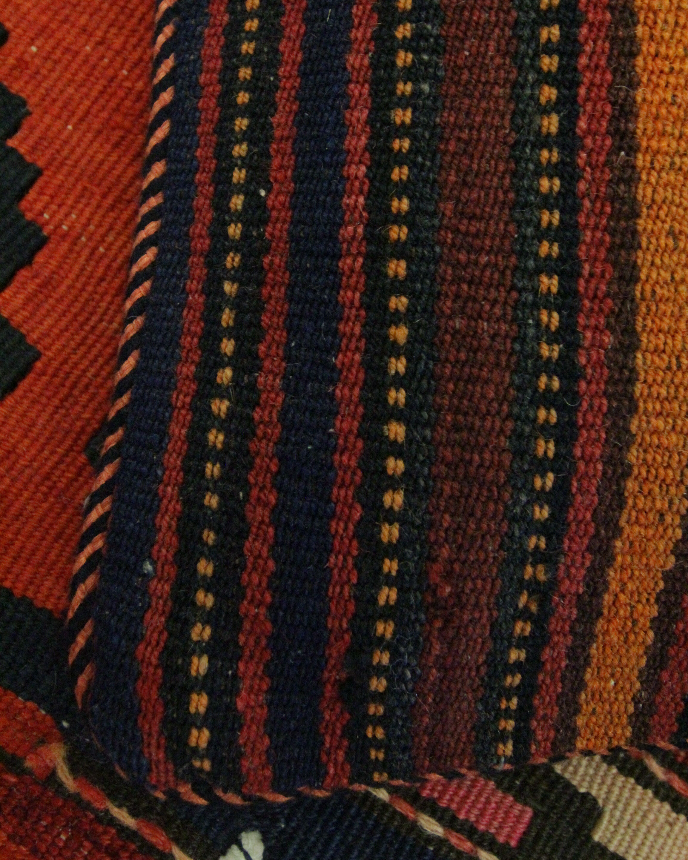 Bold Striped Wool Kilim Cushion Cover Handmade Scatter Pillow 35x35cm