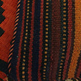 Bold Striped Wool Kilim Cushion Cover Handmade Scatter Pillow 35x35cm