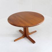 Vintage Danish round extendable dining table solid teak 1960s
