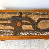1960s vintage Vallauris ceramic coffee table