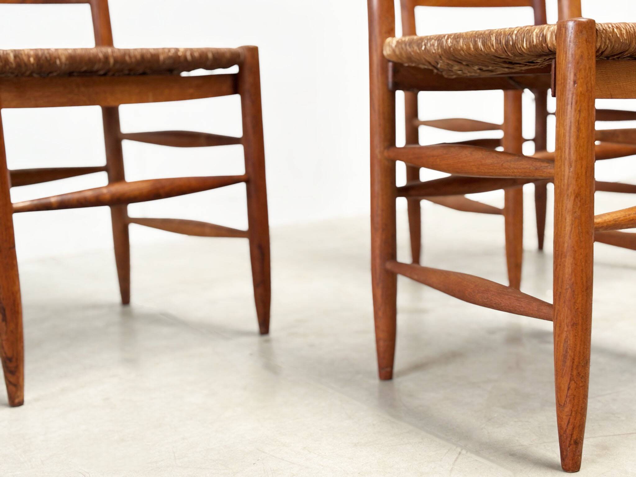 Set of six French dining chairs