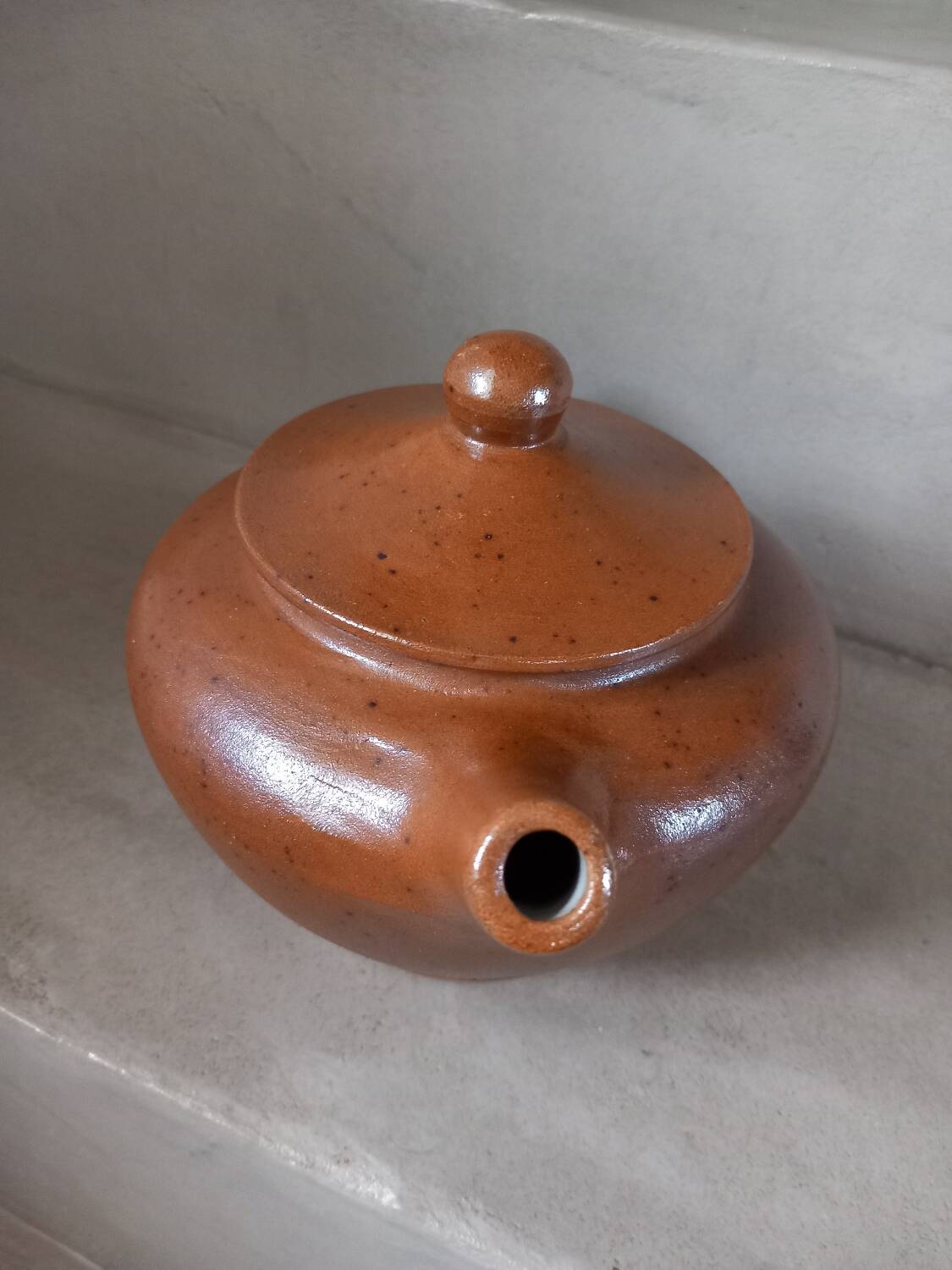 Old stoneware teapot