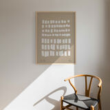 Abstract beige giclee print, 50x70cm