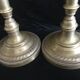 Pair of candlesticks, art nouveau, golden bronze