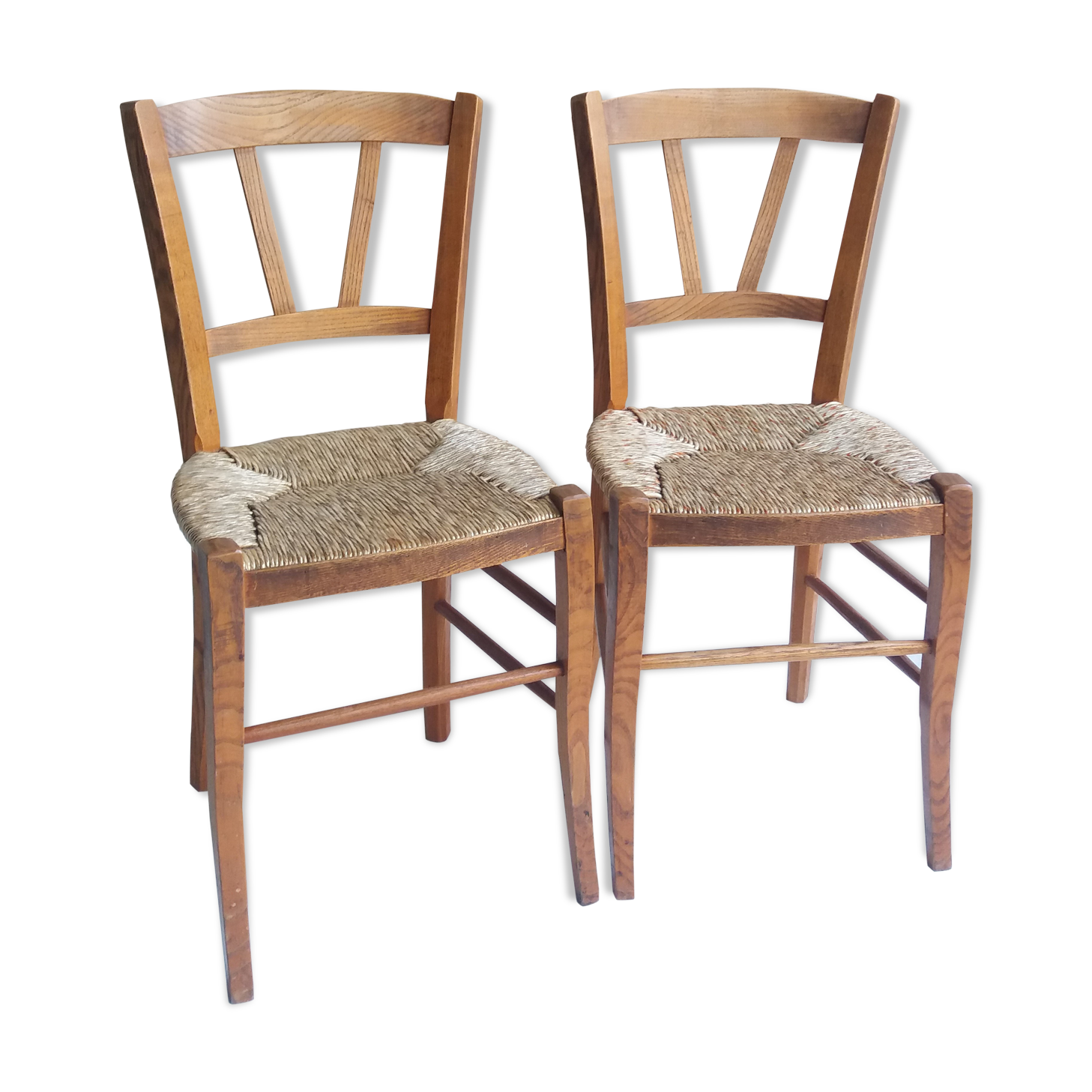 Pair of old paillees chairs