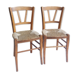Pair of old paillees chairs