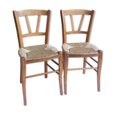 Pair of old paillees chairs