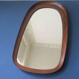 AB Glas and Trae Hovmantorp large sculptural mahogany wall mirror, 1960s