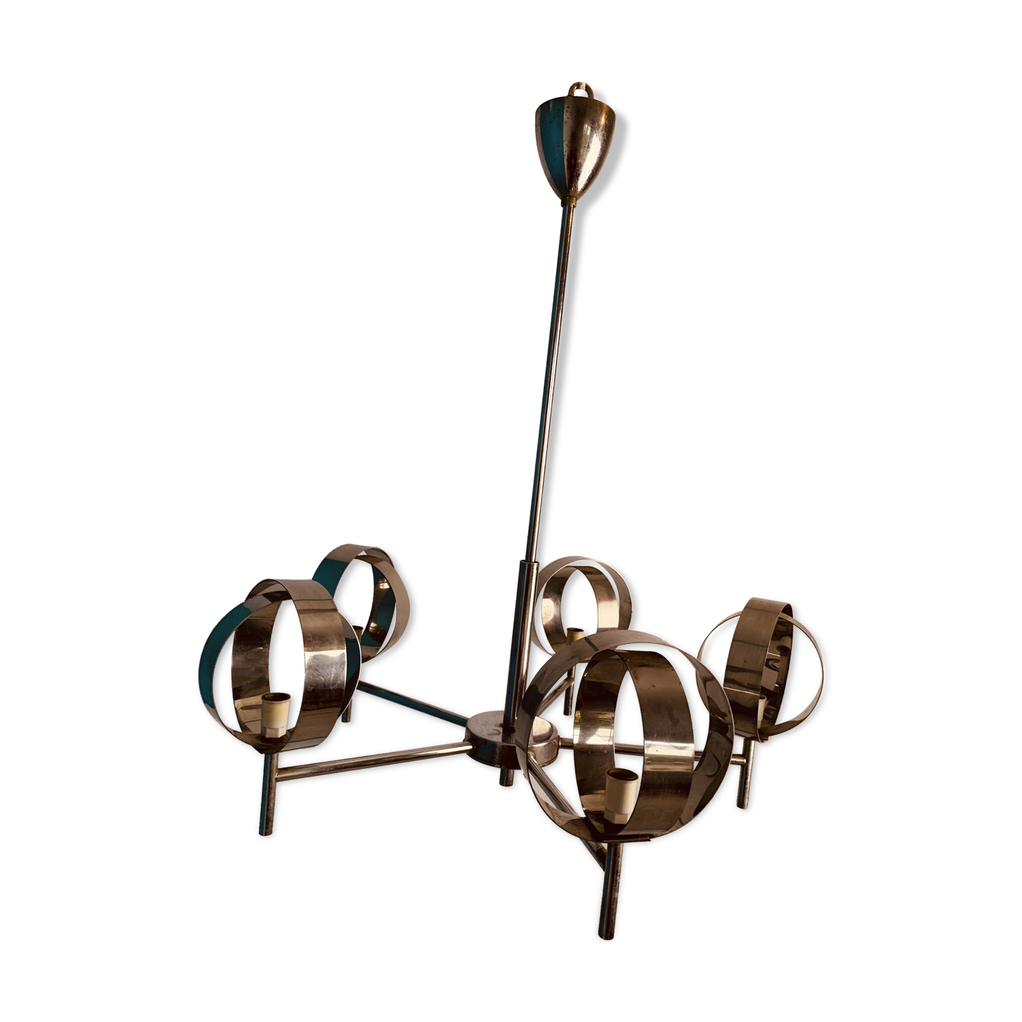 Chrome chandelier 5 spheres