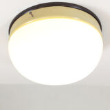 Bauhaus ceiling lamp with opaline glass and bakelite