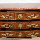 Tomb Commode in Violet Wood Marquetry, Transition Louis XIV / Louis XV style – 1st Par