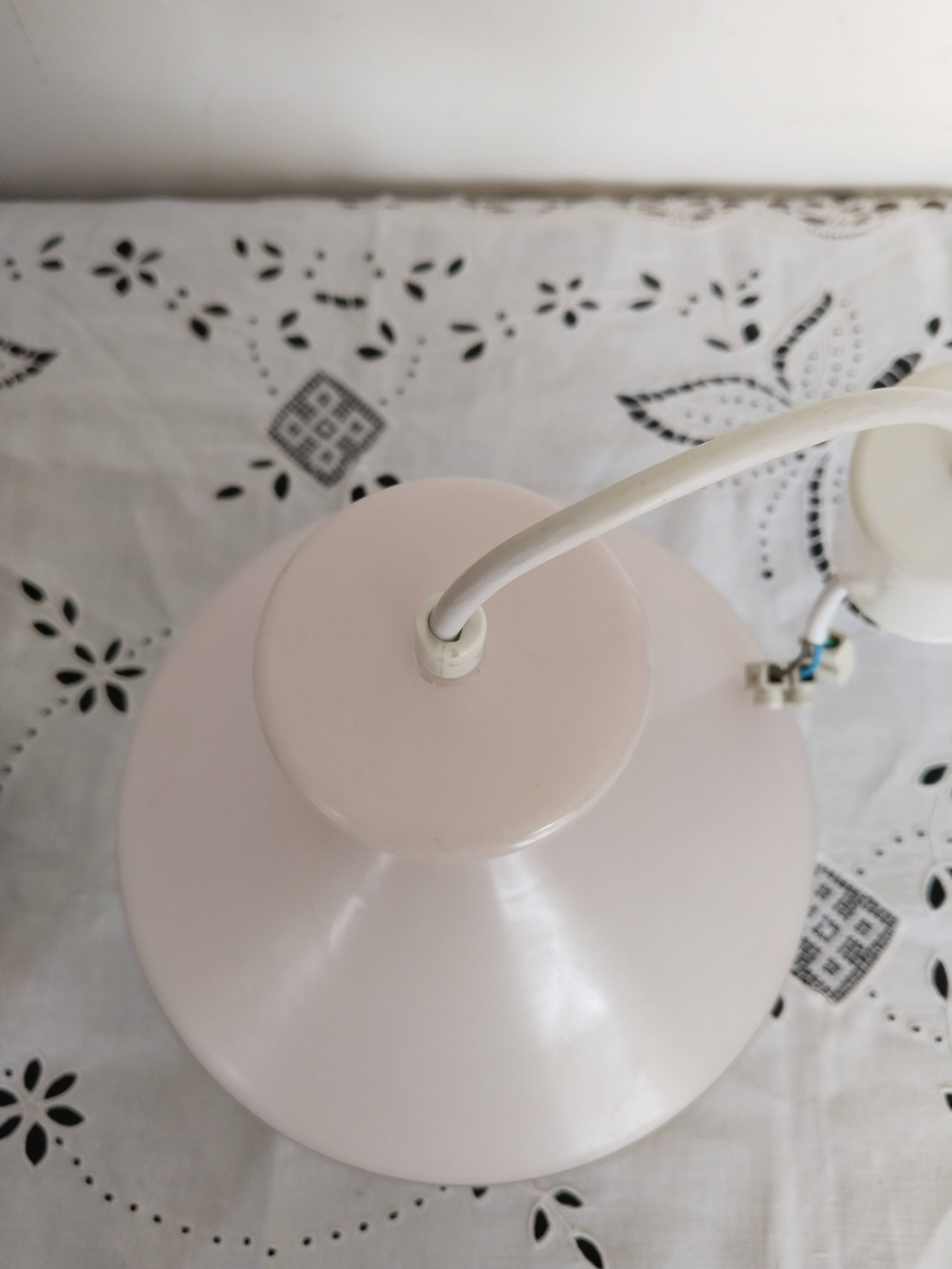 UFO suspension, vintage glass ceiling light, pink and gold