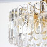 Superb brass and crystal glass light fixture Palazzo, Kalmar, Austria, 1970.