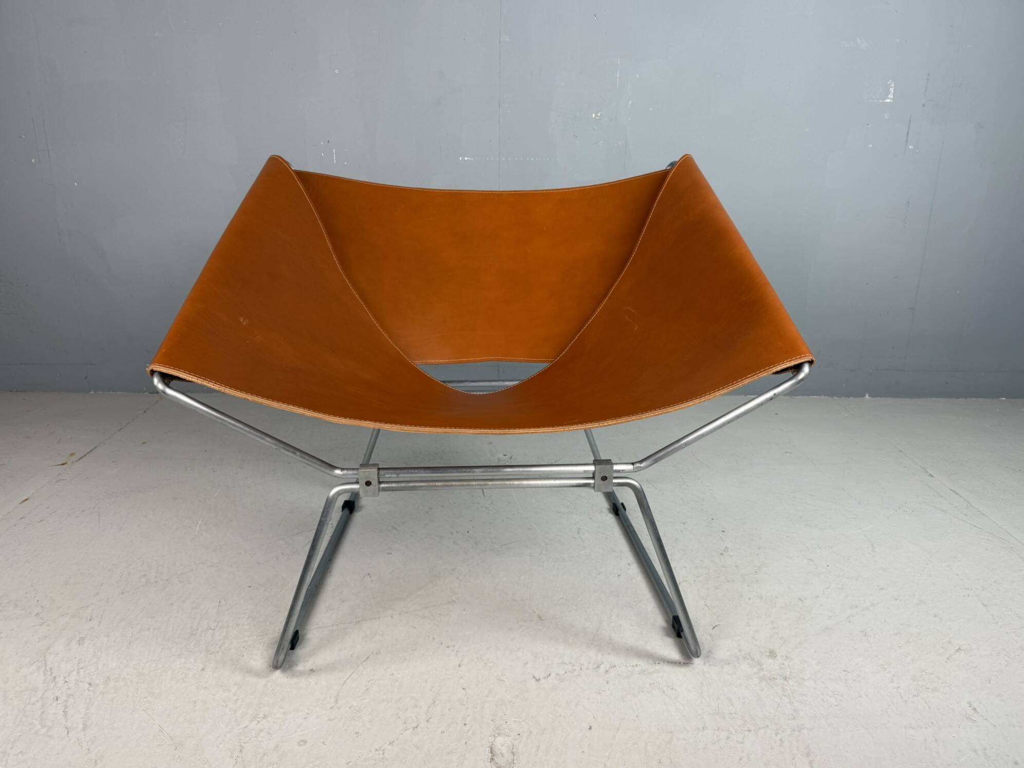 Pierre Paulin AP-14 cognac leather armchair for A. Polak, 1955