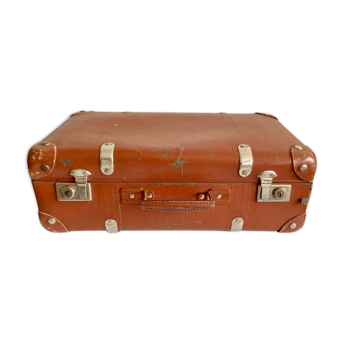 Small old brown suitcase
