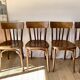 ensemble de 6 chaises bistrot en bois courbé années 50