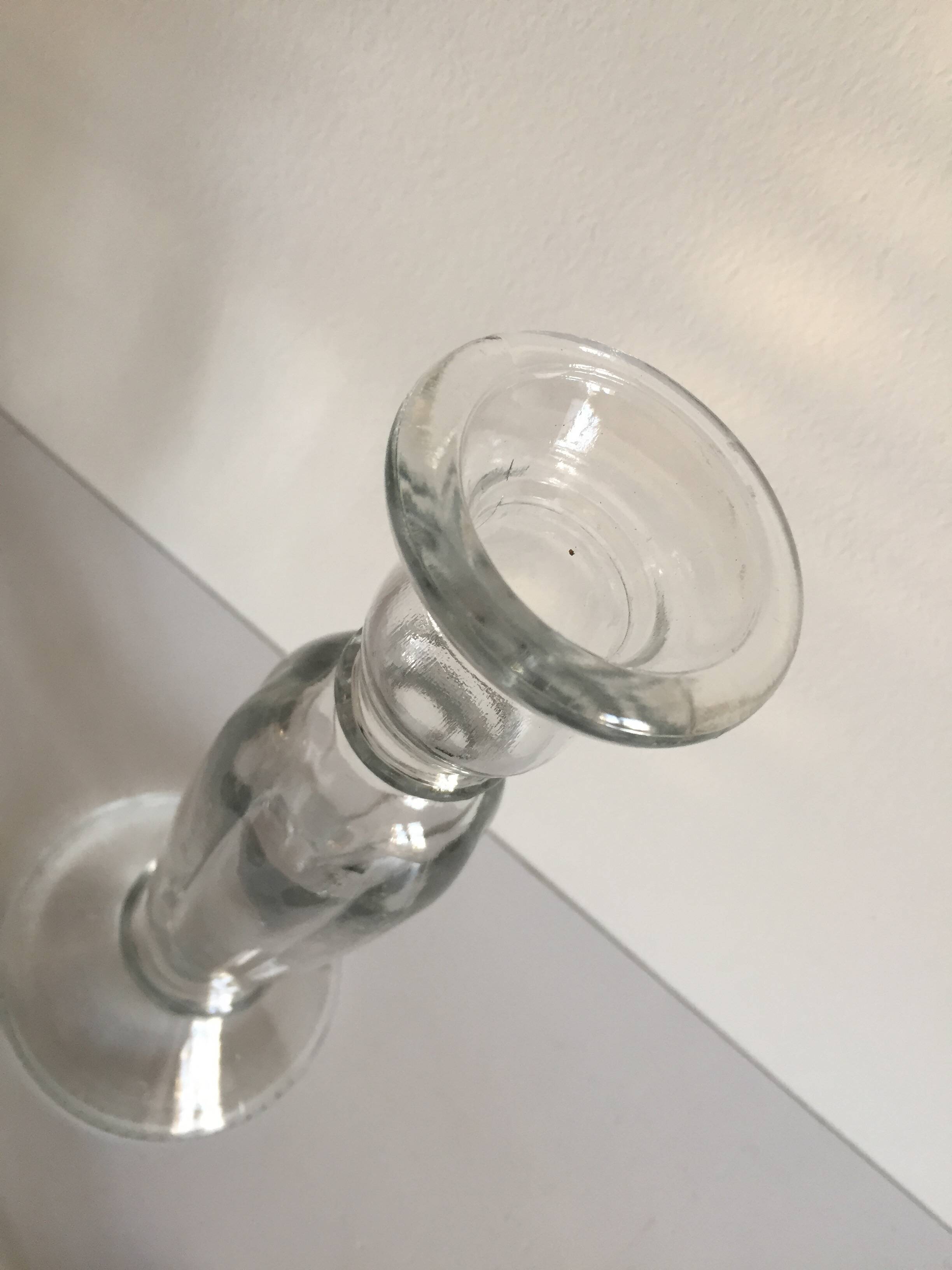 Bougeoirs verre et métal vintage