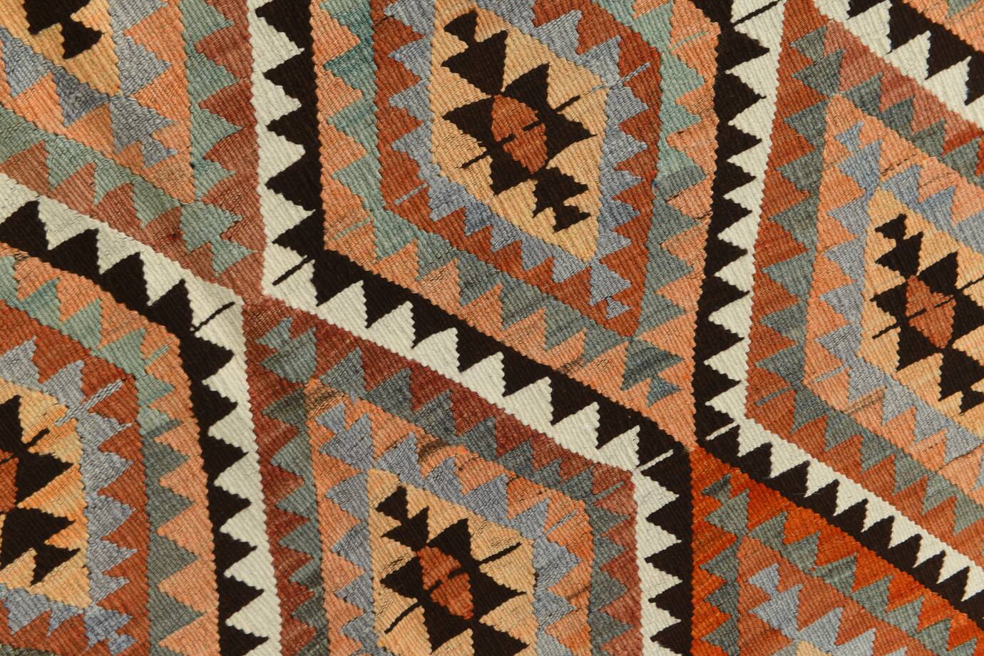 176x300Cm Faded Somon Turkish Kilim Rug, 6x10 Living Room Rug,