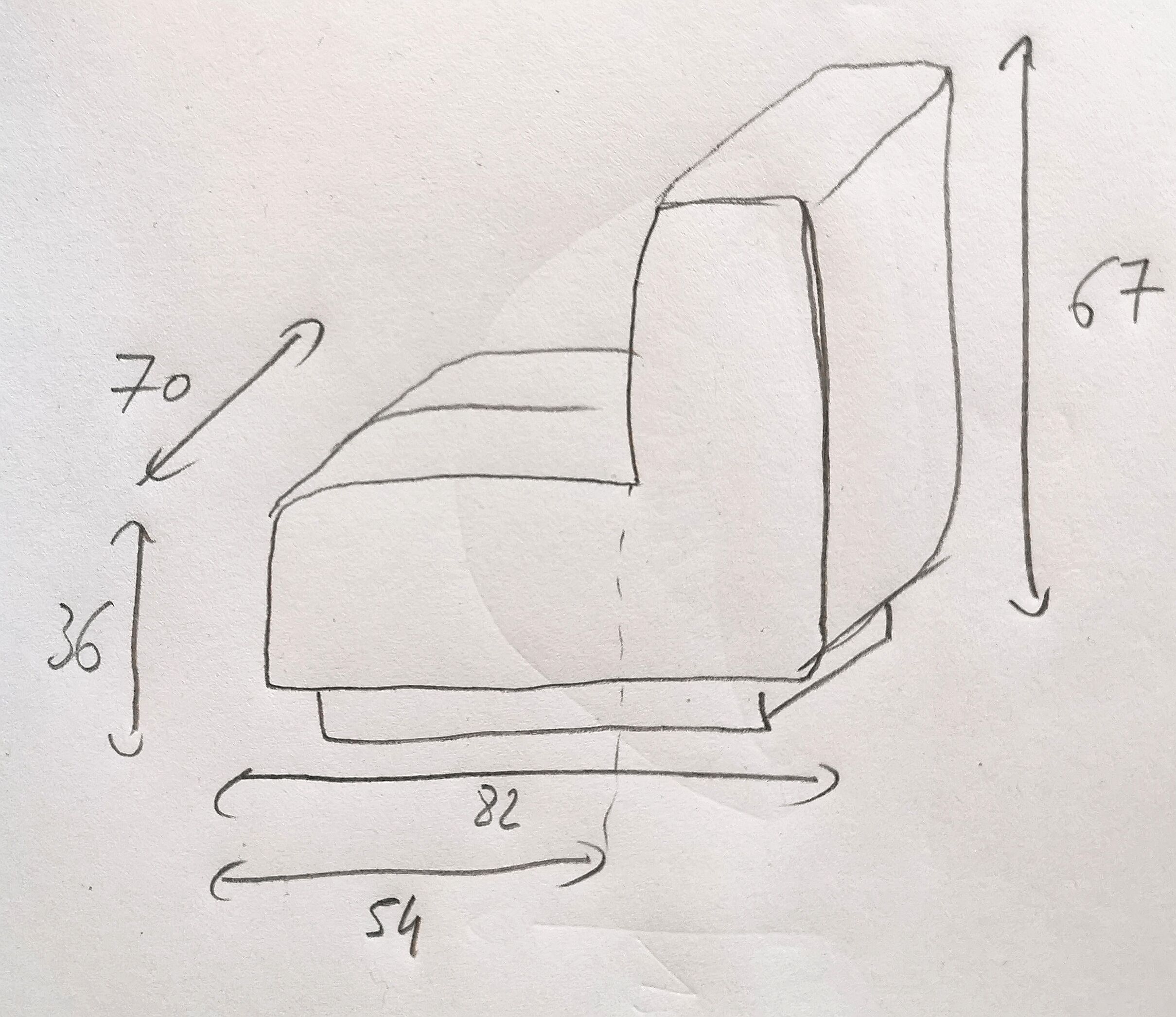 Beige low chair 70s-80s