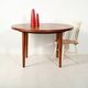 1960s Scandinavian round dining table in striped teak
