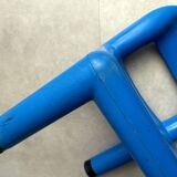 Blue plastic space age kids chair, bold italian design