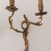 Pair of bronze wall appliques, Louis XV, signed RR