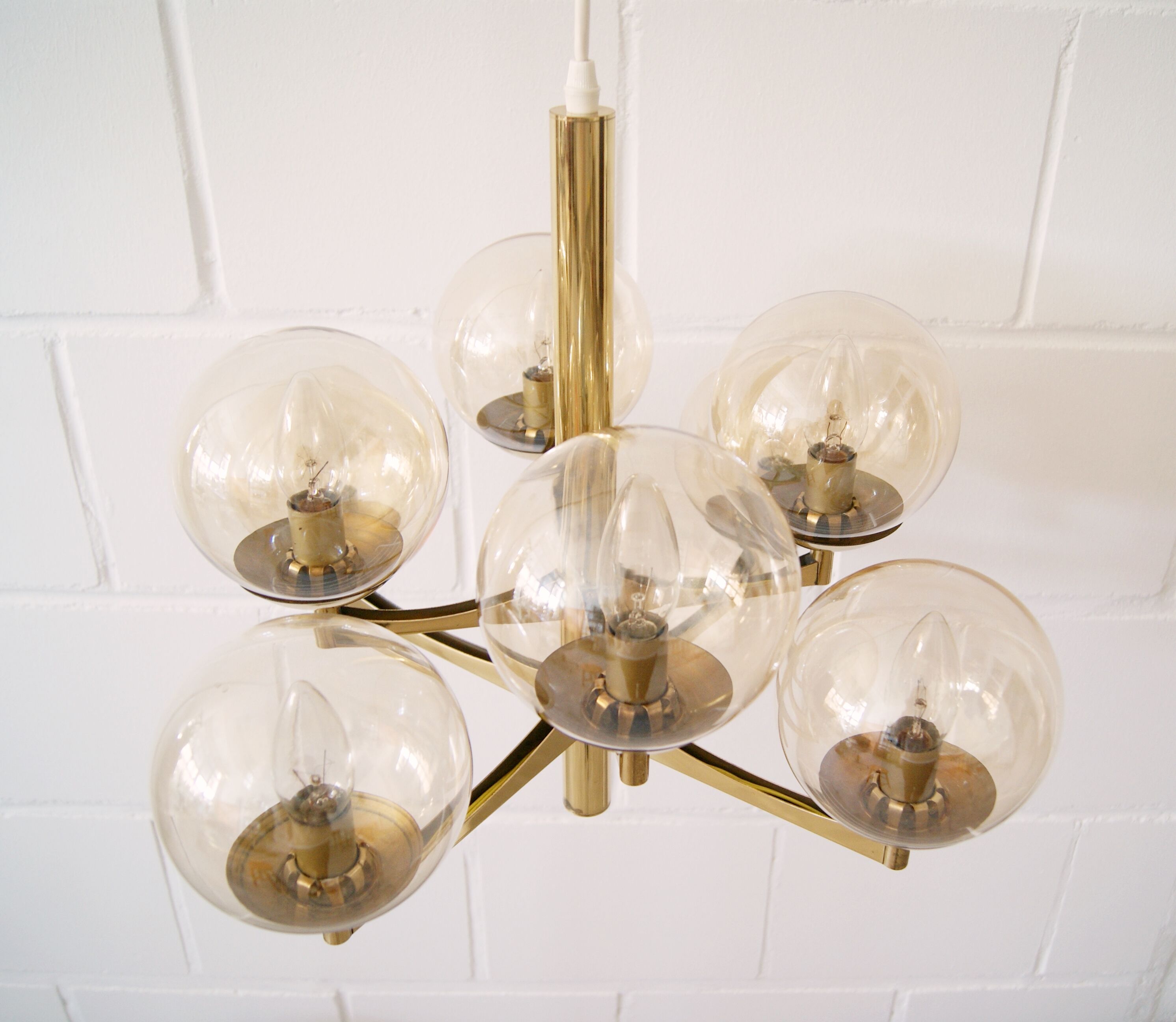 Brass chandeliers from Kaiser, Germany 1960