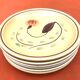 1960s 6 dessert plates Ateliers du Revernay France Matte stoneware Floral decoration