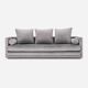 Sofa KOPENHAGA velours argent, design scandinave