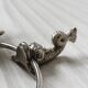 Vintage silver metal wall mounted soap dish and towel holder set