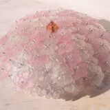Charming Large Size Murano Ceiling Light Pink Flower by Seguso for Venini,