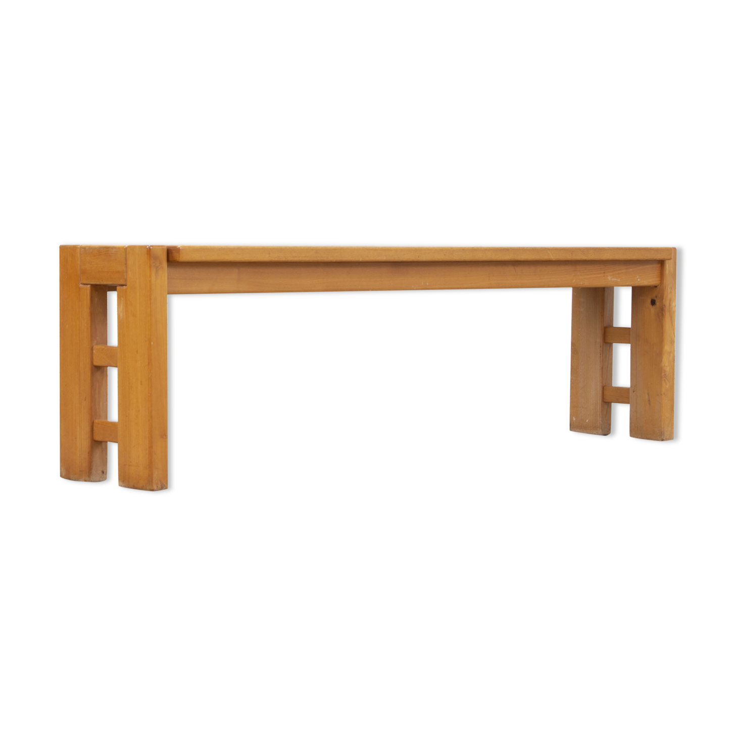 Vintage solid elm bench for Maison Regain