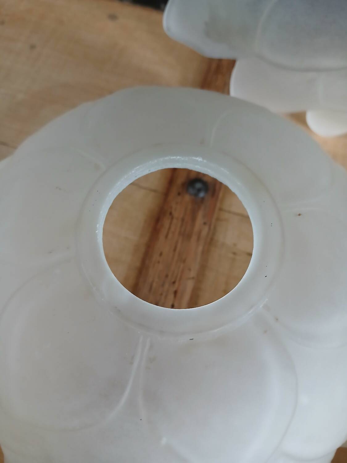 Set of 3 Art Deco glass paste pendant lights