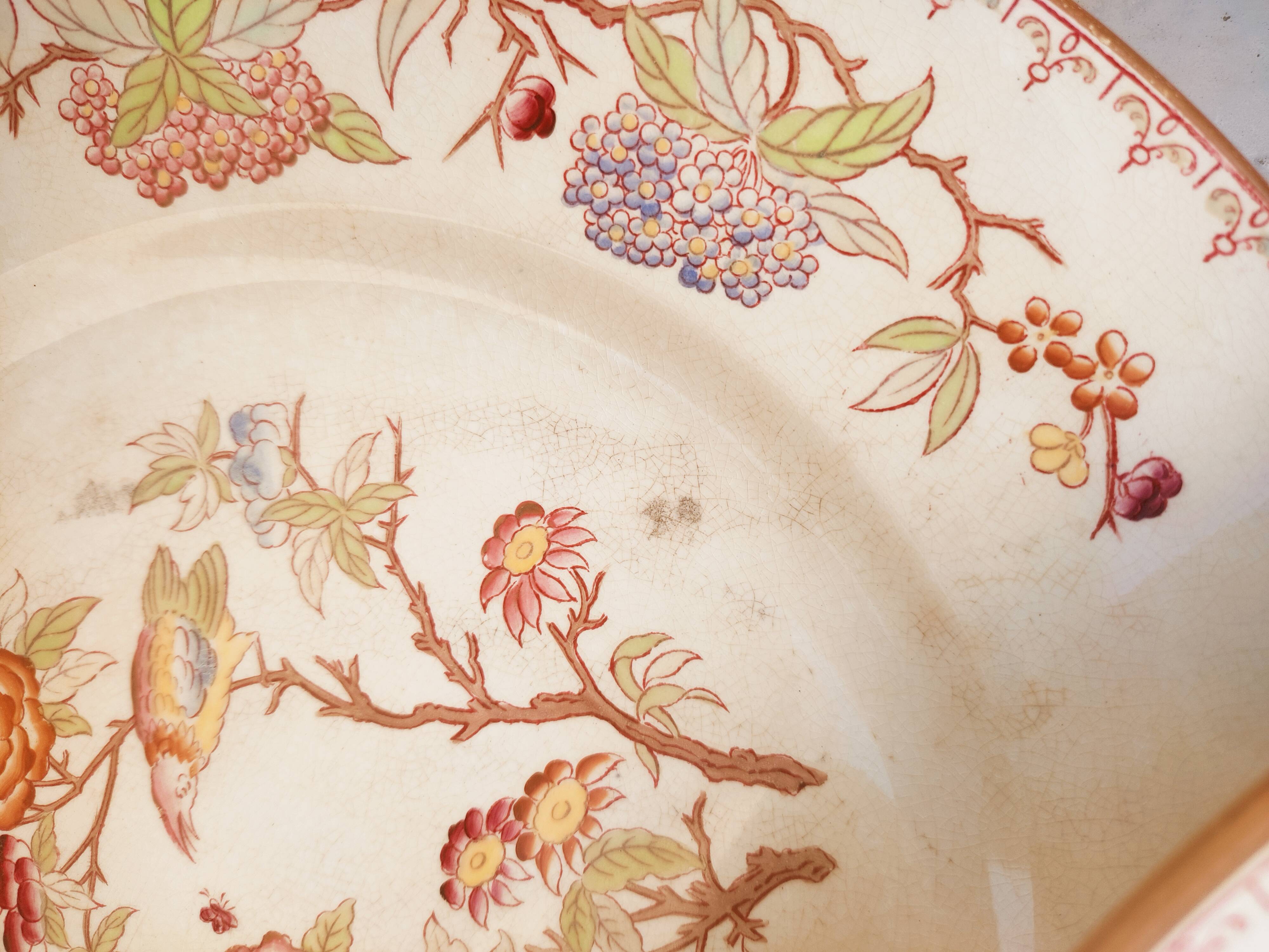 8 flat plates Sarreguemines décor Minton