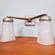 Art Deco double wall light in nickel-plated bronze, Lustrerie Bruxelloise, 1920-30