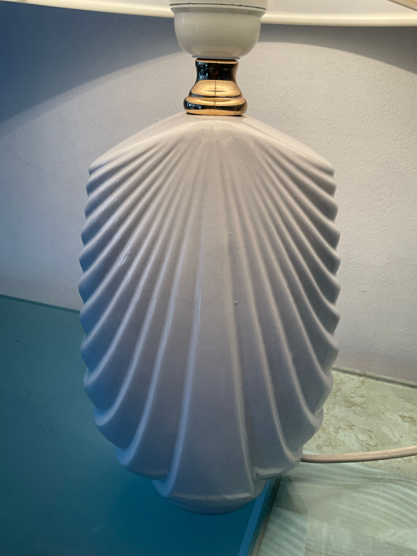 Lampe vintage années 70 en céramique émaillée 