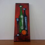 Mid-Century Glazed Studio Ceramic Wall Plaque, 1960s