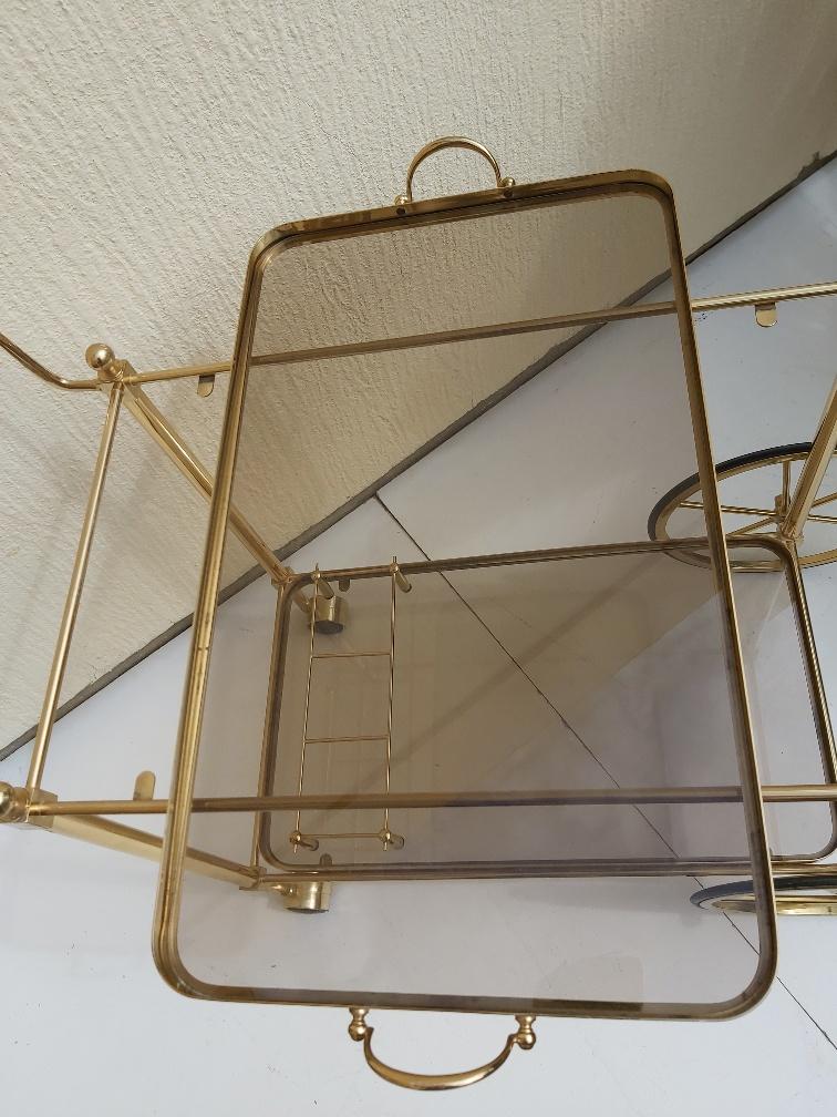 Rolling dessert brass removable tray 70s