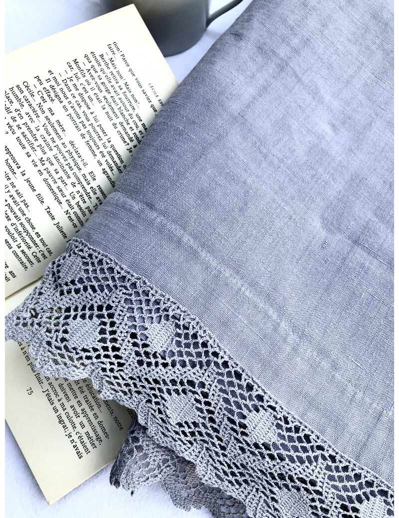 Ancient drap in pure lin washed tinted in flint grey