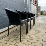 4x Original labeled Black Costes dining chairs by Philippe Starck