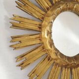 Miroir soleil doré vintage