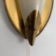 Pair of brass and glass wall lights from the mid-century, 1950s, Germany.