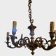 6-arm solid bronze chandelier in Louis XV style - Vintage