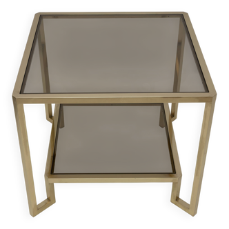 Guy Lefevre Square Brass Coffee Table for Maison Jansen, France 1970s