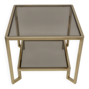 Guy Lefevre Square Brass Coffee Table for Maison Jansen, France 1970s